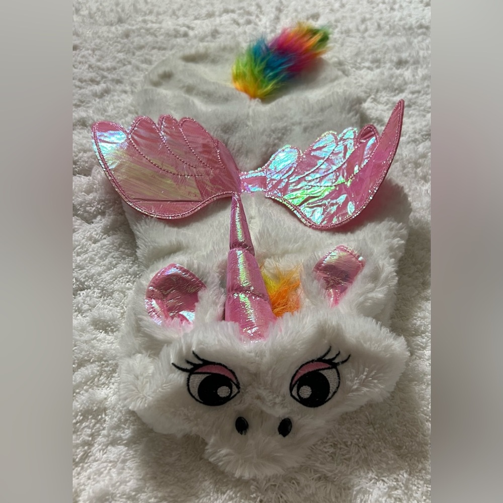 Pet Dog Halloween Rainbow Unicorn Pegasus Costume Pink Metallic Size Small
